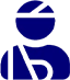A blue person with a black background