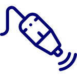 A blue drawing of an electric drill