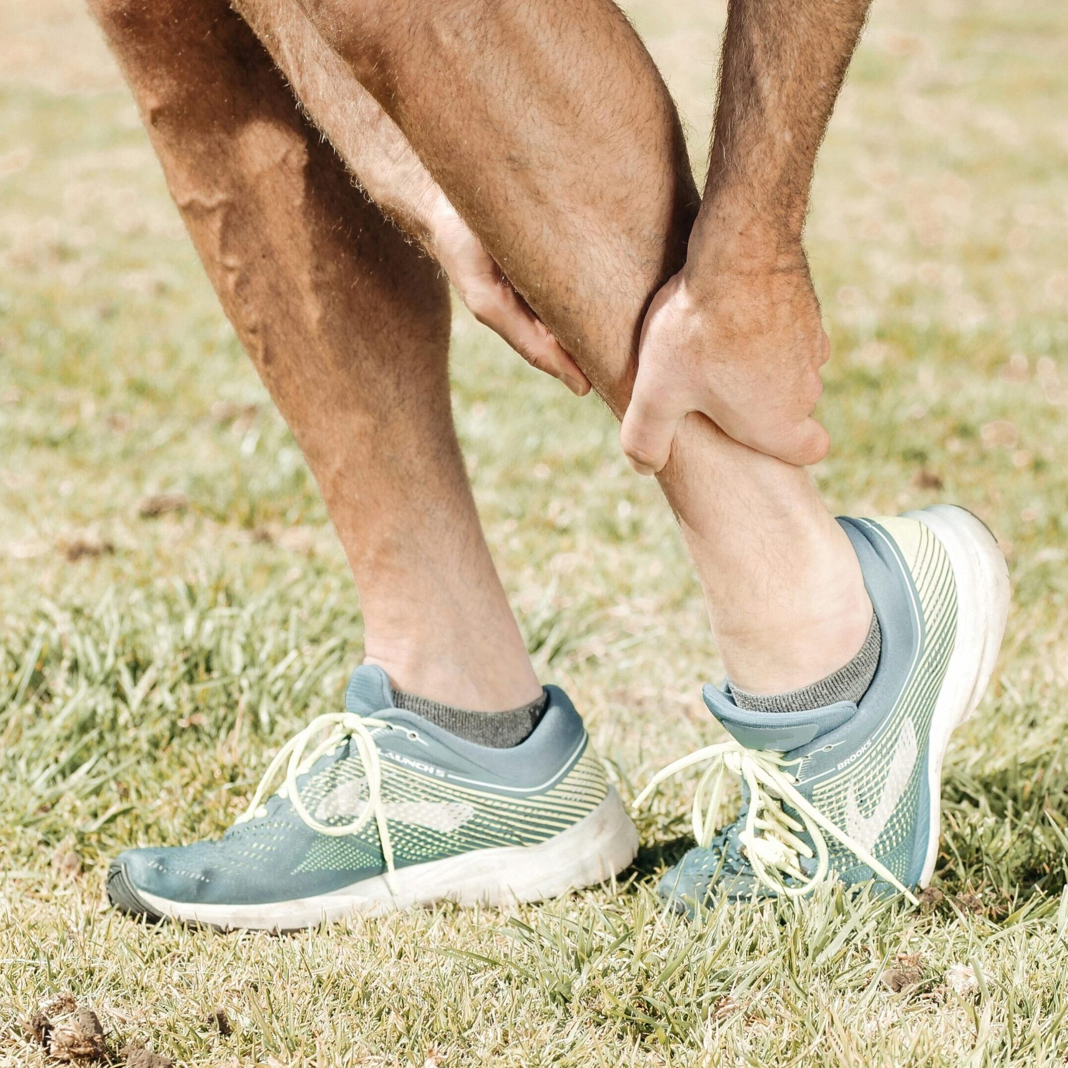 A person with their feet on the ground